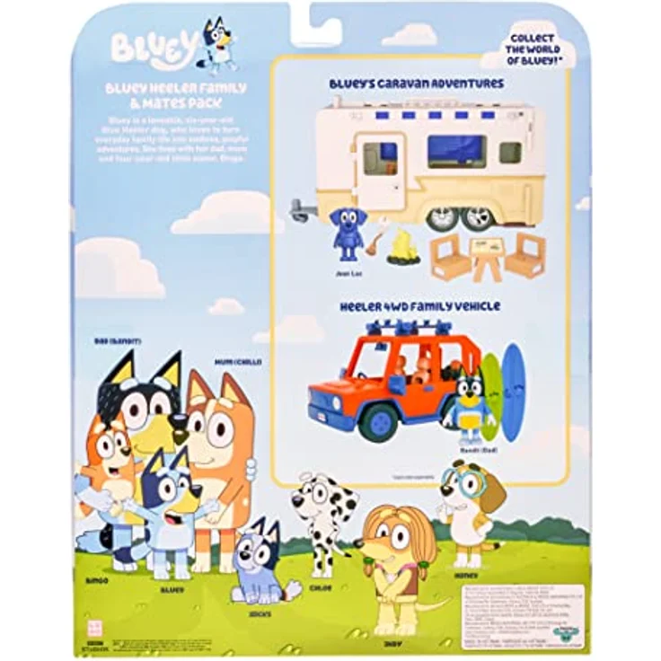 Bluey Blueys 8er-Figurenpack Familie und Freunde: 6,3–7,6 cm große Figuren mit beweglichen Gelenken, 8er-Pack, offizieller Sammelartikel – Bild 3