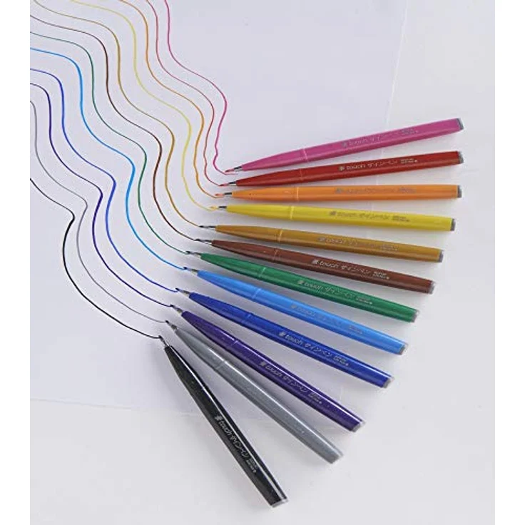 Pentel Sign Pen Brush Touch 4er Set, grün für Lettering und Zeichnen – Bild 7