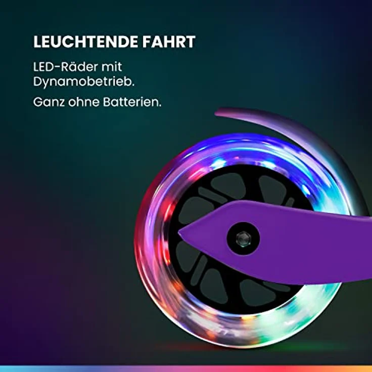 Fun Pro ONE Roller, der Sichere Premium Roller Kinder 3 Jahre, LED Räder, faltbar, 3 Jahre Garantie, blau – Bild 3