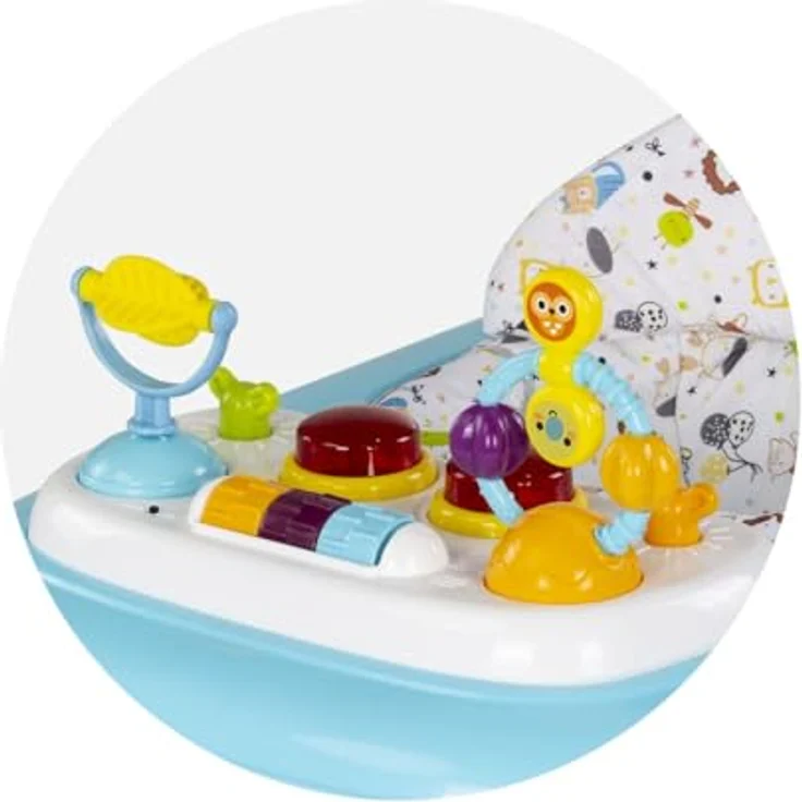 Chipolino Lauflernhilfe Baby Steps, klappbar mit Spielpanel und Musikfunktion, 360° drehbare Räder, blau – Bild 4