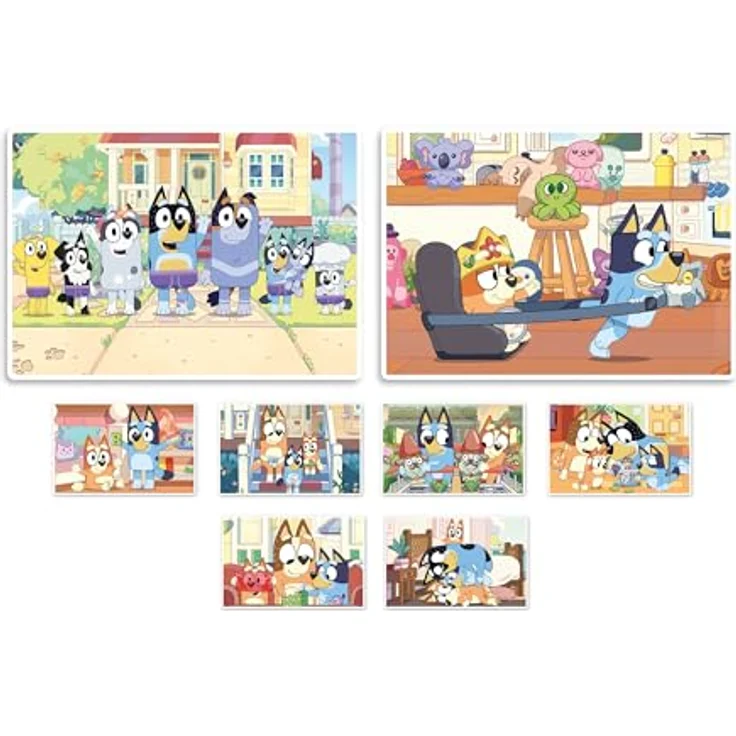 Clementoni Edukit 4 in 1 Bluey (Memo, Puzzle 30 und 48 Stücke, 6 Würfel) - pädagogische Spiele für Kinder - Memory und Logik-Spiel 18320 - umfassendes Bluey-Set für aktiven Lernspaß – Bild 4
