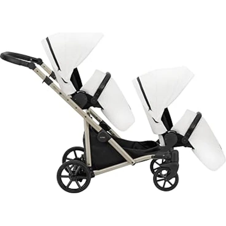 Kunert BRAV DUO 2in1 Doppelkinderwagen, flexibel und kompakt für zwei Kinder, in Weiß – Bild 3