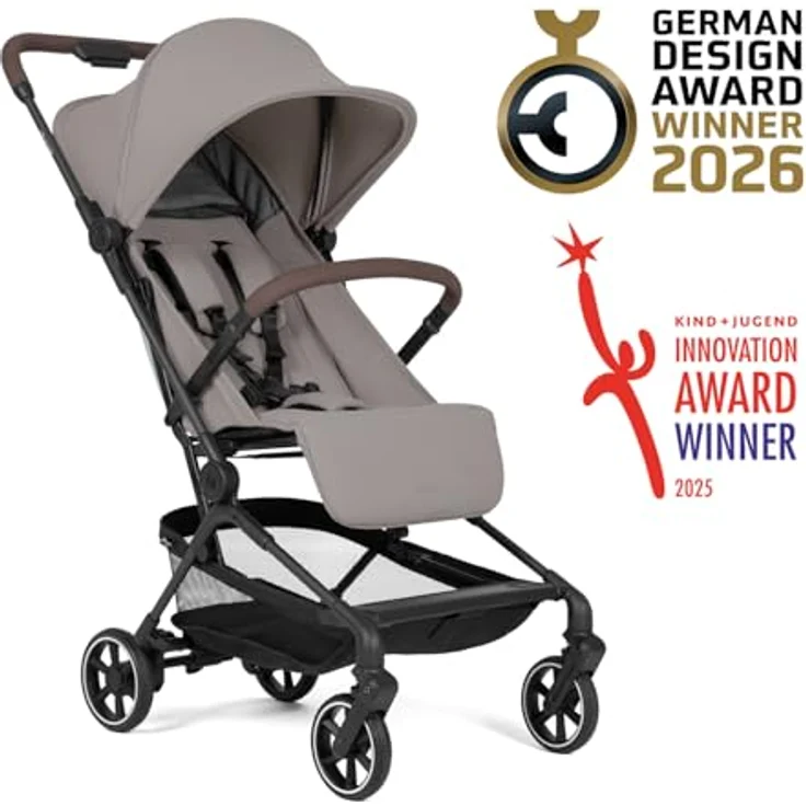 hauck Lite N Care, Ultraleichter Carbon City- & Reisebuggy, IATA-konform, klein faltbar, Liegefunktion, UPF 50+, XL Netzfenster, Pannensicher - Sandy Taupe – Bild 3