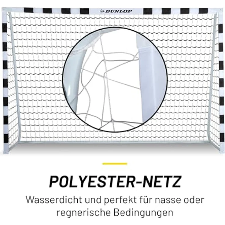 DUNLOP Fußballtor - Fussballtor 300 x 200 x 90 cm - Metall - Schwarz/Weiß - für Garten Kinder und Erwachsene - Innen und Außen – Bild 5
