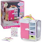 Baby Born Puppenkleiderschrank Regenbogen, mit Licht- und Soundeffekt, Kleiderstange und herausnehmbaren Schubfächern