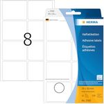 HERMA 2560 Vielzweck-Etiketten, 32 Blatt, 39 x 50 mm, 8 Stück pro Bogen, 256 Aufkleber, selbstklebend, Haushaltsetiketten zum Beschriften, matt, blanko Klebeetiketten aus Papier, weiß