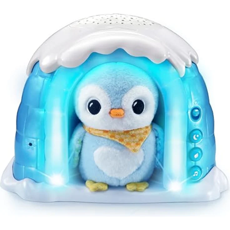 VTech Baby 2-in-1 Sternenlicht-Pinguin – Kuschelige Spieluhr-Einschlafhilfe mit Licht-Projektor und Einschlaf-Musik, blau – Bild 1