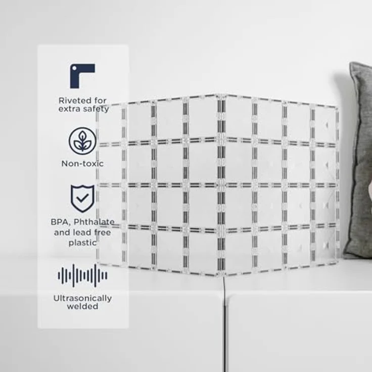Connetix Klar Grundplatten-Pack, 2 Stück mit abgeschrägtem Design und mehreren Magnetpunkten – Bild 3