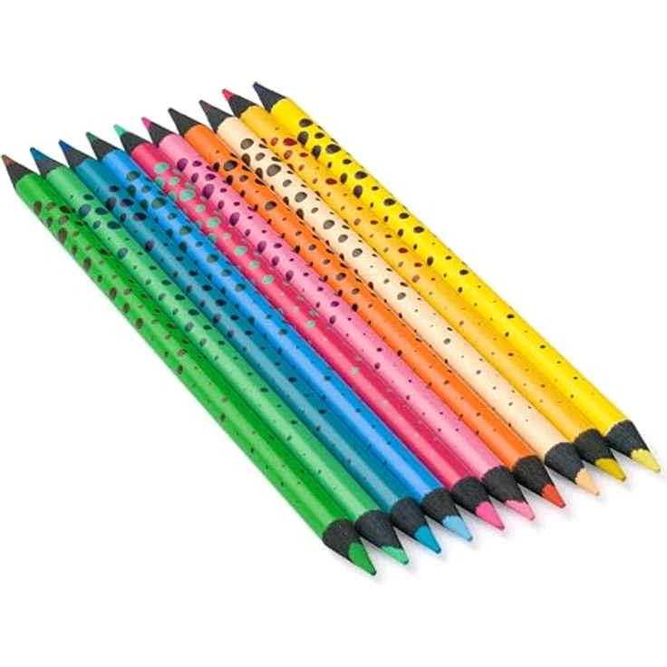 JOLLY Next Generation, Crazy Buntstifte, 10 Doppelseitige bruchsichere Farbstifte mit 20 Farben, Schwarzes Holz, Runde ergonomische Stiftform, modisches Design – Bild 5