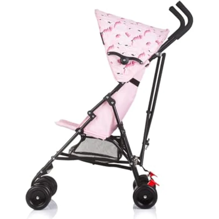 Chipolino Amaya Buggy - Kinderwagen mit verstellbarem Sonnendach, zusammenklappbar, Korb, rosa schwarz – Bild 3