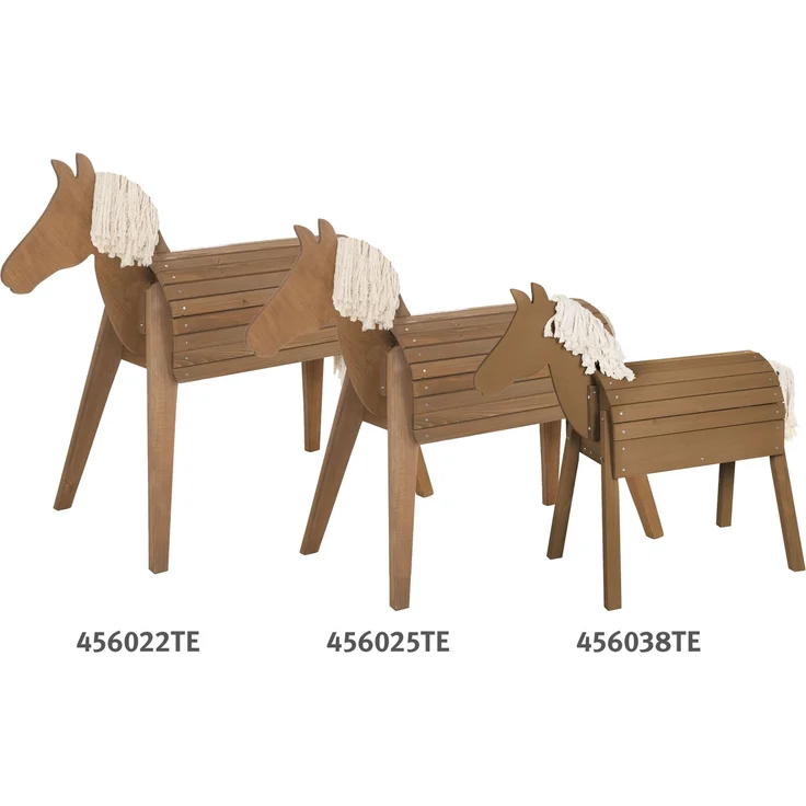 roba Outdoorpferd aus Massivholz - Wetterfestes Holzpferd für den Garten - Voltigierpferd zum Reiten, Klettern und Turnen - Holzspielgerät - Teakfarben – Bild 8