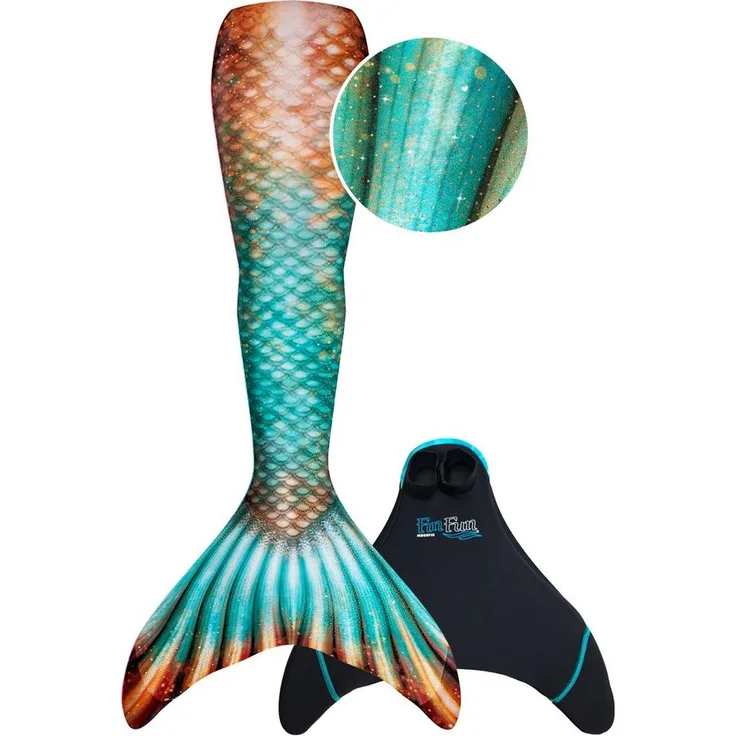 Fin Fun Monoflosse Fin Fun Bronzed Emerald, für Kinder, Limited Edition, Glitzerndes Finish, Auftriebsneutral