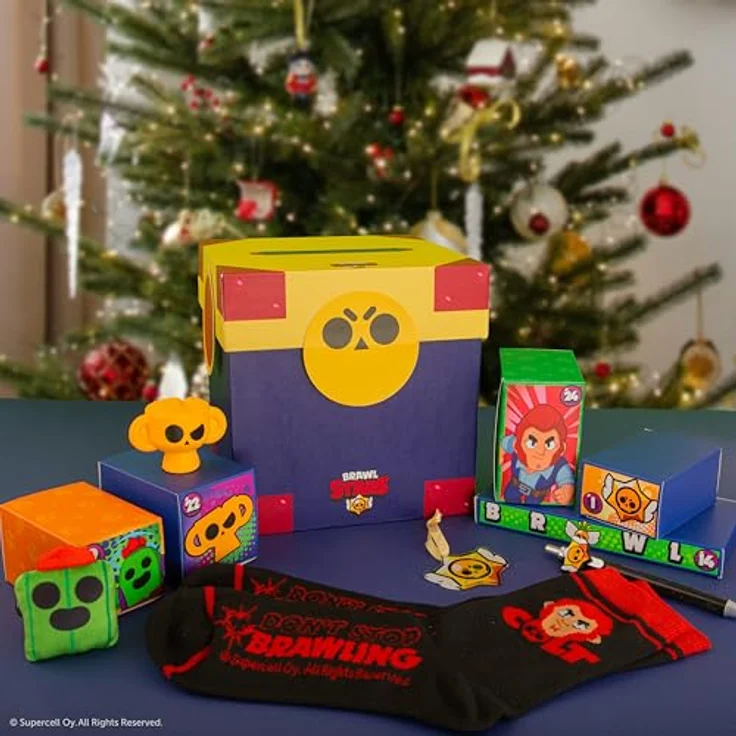 Cinereplicas Brawl Stars Adventskalender 2025, Offiziell lizenziert mit 24 exklusiven Überraschungen und buntem Design – Bild 2