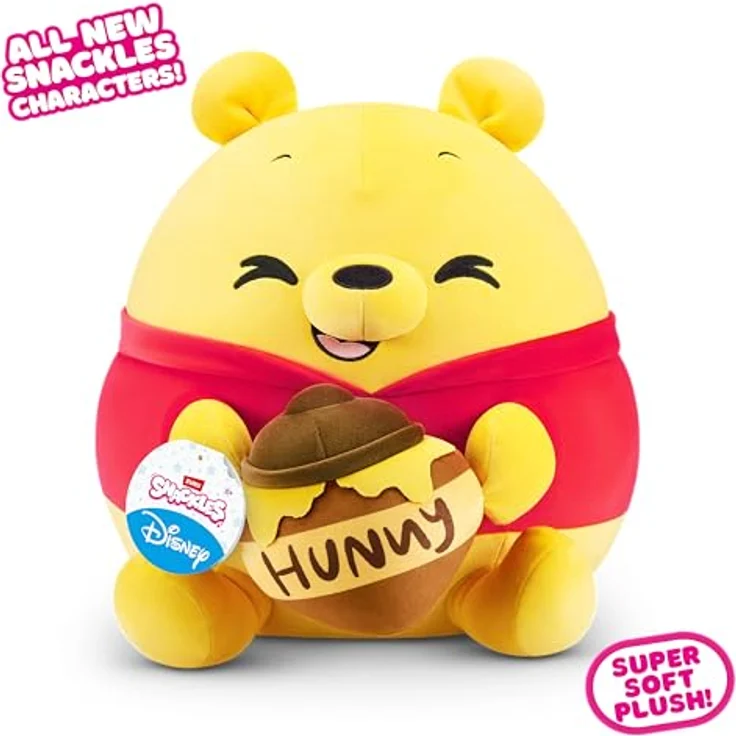 Snackles Disney Plüschspielzeug, 35 cm großes Pooh&Honey mit Snack-Accessoire, superweicher Plüsch, limitierte Edition – Bild 3