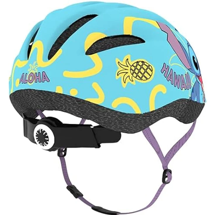 Seven Polska Kinder Fahrradhelm Stitch, S: 48-52cm, ca. 2-5.5 Jahre, Stitch-Junior - PVC Außenhelm, EPS-Schaum Innenfutter, Hellblau mit Stitch Figuren, EN 1078:2012+A1 – Bild 4
