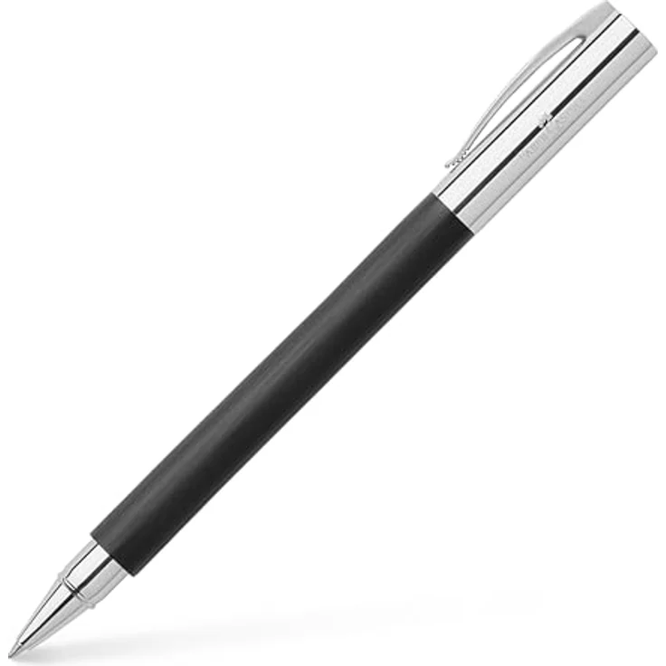 Faber-Castell Ambition, Schreibstift aus gebürstetem Edelharz (Schwarz) mit Metallapplikationen und schneller Keramikmine, 1 Stück – Bild 2