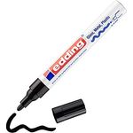 edding 750 Glanzlackmarker - schwarz - 1 Lackmarker - Rundspitze 2-4 mm - Lackstift für Glas, Stein, Holz, Kunststoff und Papier - wasserfest, stark deckend