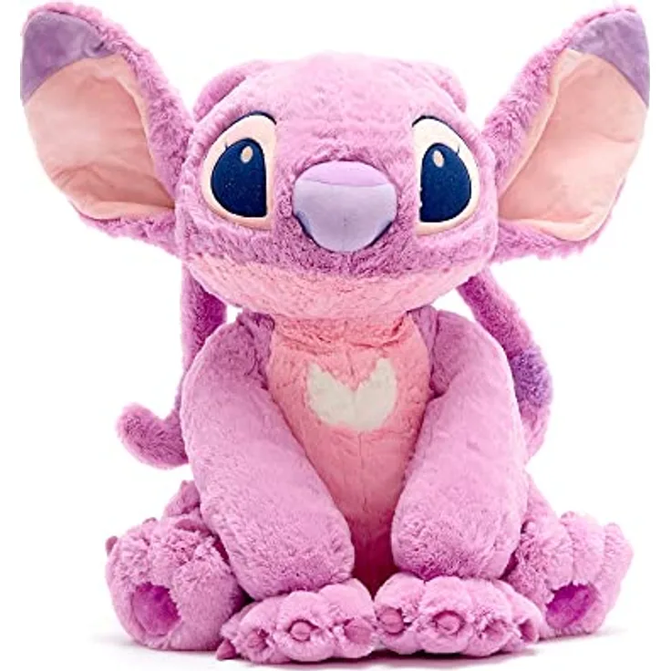 Disney Store Official Lilo & Stitch Angel Kuscheltier, 55 cm Plüsch-Charakter, pinkes Alien mit gestickten Details und weicher Oberfläche