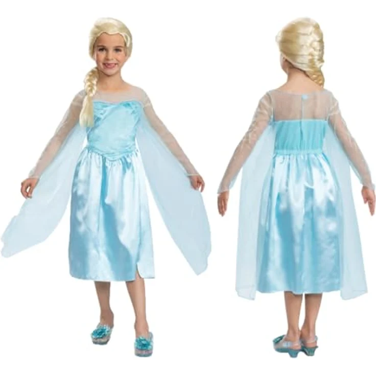 Disguise Disney Die Eiskönigin Elsa Kinderkostüm Classic, hellblau, Gr. S (4-6) – Bild 1