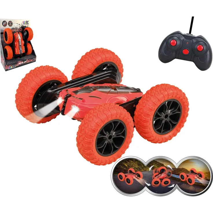 Happy People RC Ferngesteuertes Fahrzeug Stunt Twister, 27 MHz, rot, volle Lenkbarkeit, 360-Grad-Drehung, akrobatische Stunts
