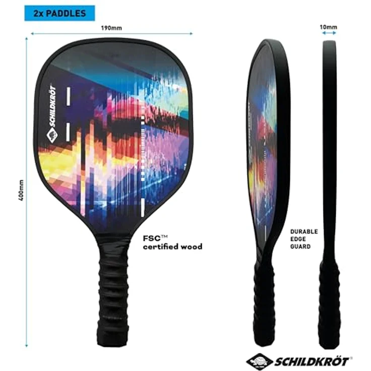 Schildkröt® Pickleball Set mit 2 Schlägern, 1 Indoor und 1 Outdoor-Ball, 1 Tragetasche, für Anfänger und Fortgeschrittene – Bild 2