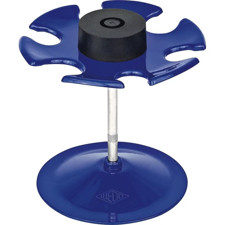 WEDO Stempel Stempelträger rund für 6 Stempel blau, mit Drehknopf für schnelle Stempelauswahl