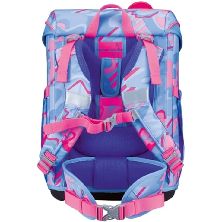 DerDieDas Schulranzen ErgoFlex Easy Superflash Set 6-teilig, ergonomisch, hellblau mit reflektierenden Flächen und optimaler Anpassung – Bild 3