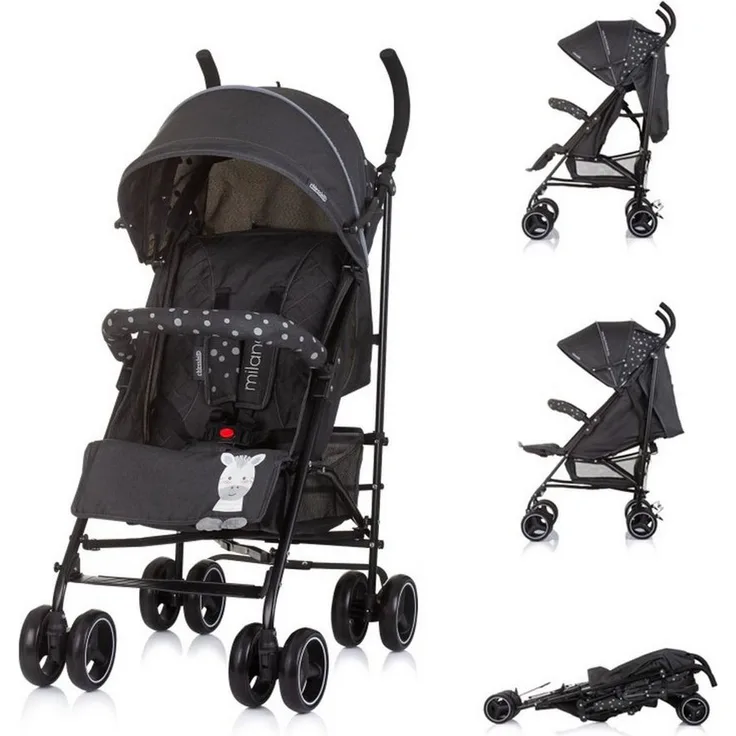 Chipolino Kinder-Buggy Kinderwagen Milano, bis 22 kg, verstellbare Rückenlehne, faltbar, blau