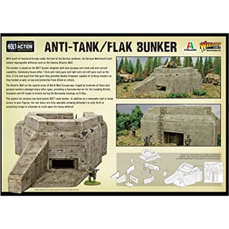 WarLord Bolt Action Miniaturen - Flak Bunker für den Zweiten Weltkrieg, detailreiches Modell zum Bauen und Bemalen – Bild 2