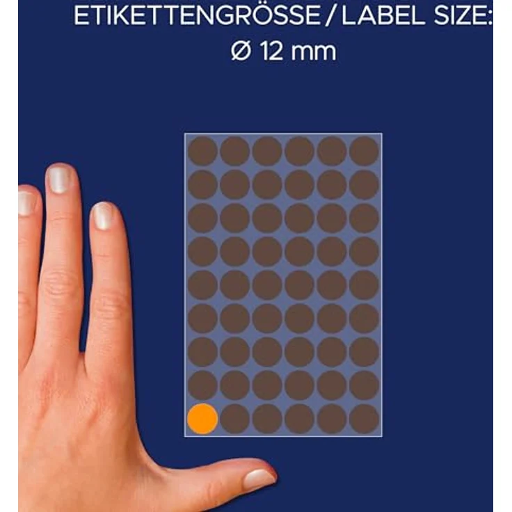AVERY Zweckform Klebepunkte leuchtorange Ø 12,0 mm, selbstklebend, 270 Stück – Bild 3