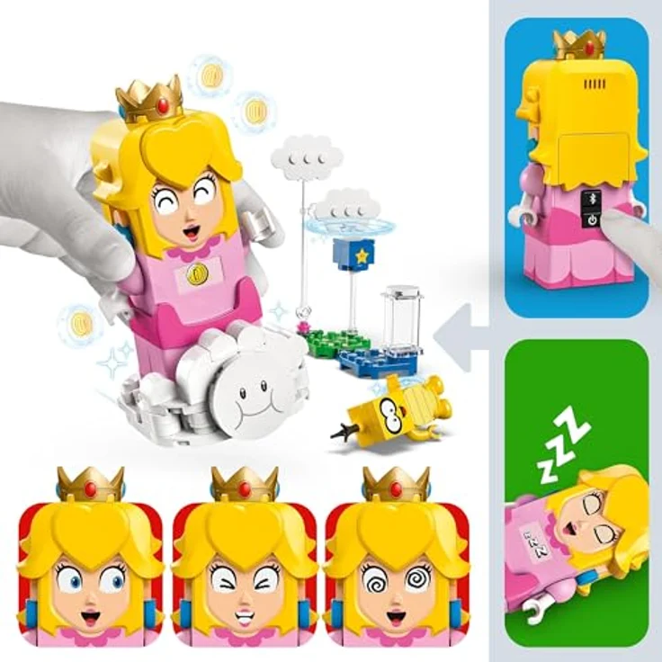 LEGO Super Mario Abenteuer mit interaktiver Peach, gelbem Toad, Nintendo Geschenk für Kinder ab 6 Jahren 71441 – Bild 3