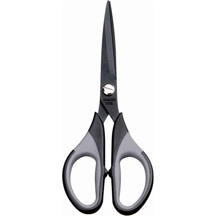 MAUL Bastelschere 7690690, Universalschere mit gummierter Griffzone, 150 mm, schwarz