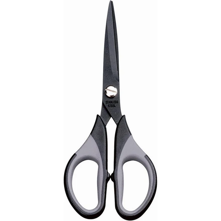 MAUL Bastelschere 7690690, Universalschere mit gummierter Griffzone, 150 mm, schwarz