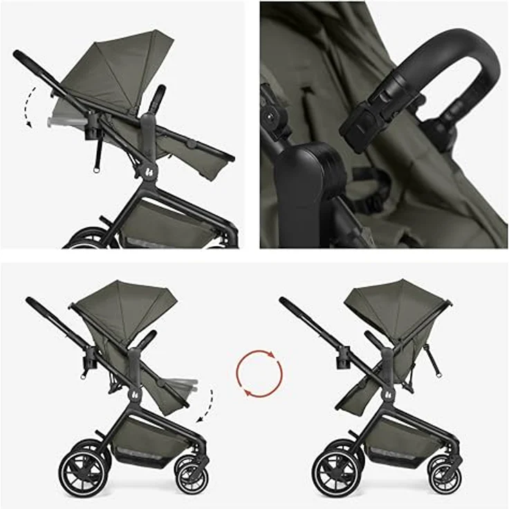 Hauck 2in1 Kinderwagen Convert N Care, Kombikinderwagen mit Babywanne und Sitzfunktion, Olive, inkl. Gratis Mobilitätsgarantie – Bild 5