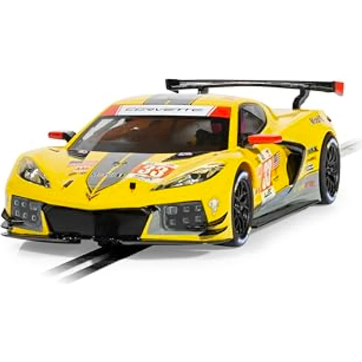 Scalextric C4558 Chevrolet Corvette C8 R 24h LM23 HD, Slotcar im Maßstab 1:32 mit Fahrerfigur, Scheinwerfern und Rückleuchten, geeignet für Kinderrennbahnen – Bild 3