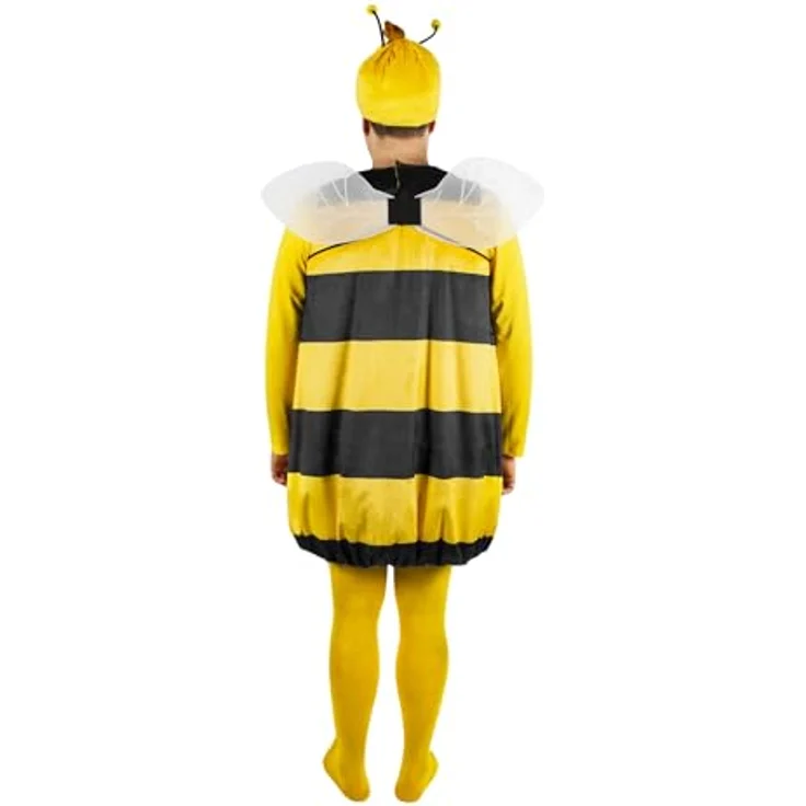 Maskworld Willi Kostüm für Erwachsene, Biene Maja Tierkostüm in schwarz-gelb, zweiteilig (XXXL) mit Flügeln – Bild 4