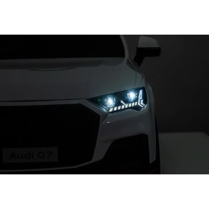 schnaeppchenmeile-online Elektro-Kinderauto Audi Q7, 2 Motoren, LED-Beleuchtung, Fernbedienung, Audio Modul, weiß – Bild 8