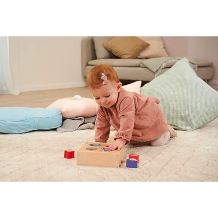 Eichhorn Steckspielzeug Steckbox Friends, aus FSC®-zertifizierten Birkenholz, fördert Feinmotorik, 6 x 17 x 17 cm – Bild 2