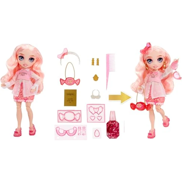 Rainbow High Anziehpuppe Creative Crystals Fashion Doll - Bella, Kristalllook Outfit mit Zubehör und DIY Kristallring – Bild 2