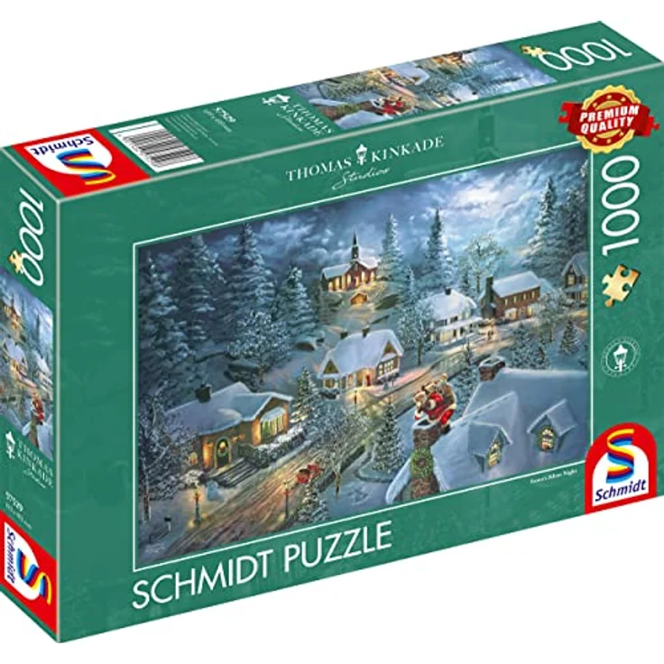 Schmidt Spiele 57529 Santas Silent Night, 1000 Teile Puzzle mit individueller Formvielfalt und perfekter Passgenauigkeit – Bild 5