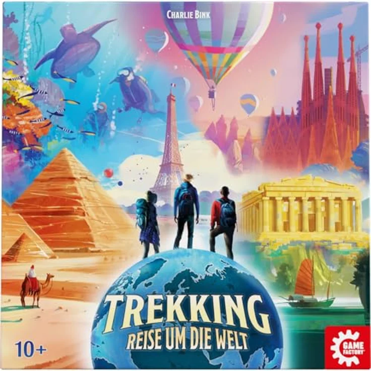 Game Factory Trekking - Reise um die Welt, Gesellschaftsspiel für 2-5 Spieler, ab 10 Jahren, Brettspiel mit Sehenswürdigkeiten und Kartenmanagement – Bild 5