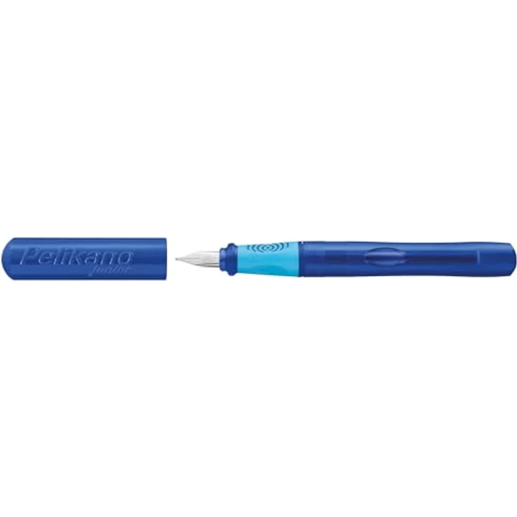 Pelikan Pelikano junior P67, Schreiblernfüller A für Rechtshänder, blau mit kratzfreier Edelstahlfeder und löscherbarer Tinte – Bild 2