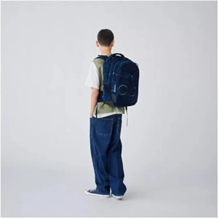 Satch Schulrucksack match, erweiterbarer Rucksack mit 5 Liter Volumenerweiterung, ergonomisch anpassbar, reflektierend, blau – Bild 9