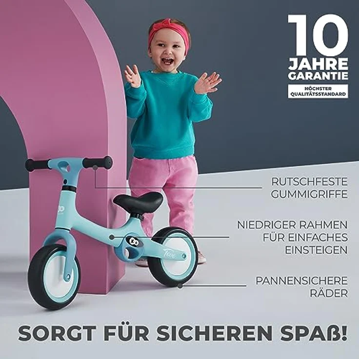 kk Kinderkraft TOVE Laufrad ab 1,5 Jahre, Licht Lauflernrad, Höhenverstellbarer Sattel, Beige – Bild 2