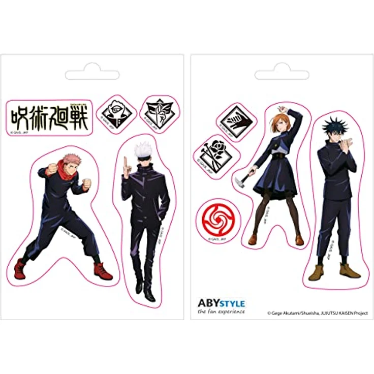 ABYstyle JUJUTSU KAISEN Sticker Set, 2 Bögen mit 16x11 cm, Tokyo Jujutsu High Motive – Bild 1