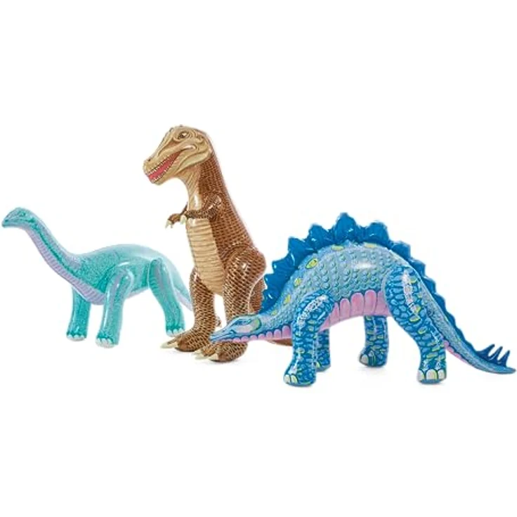 Intex Jurassic Adventure Aufblasbarer Kiddie Pool: Kinderpool mit Dinosauriern, Wassersprüher, Rutsche – inkl. FunBallz – 203,2 x 203,2 x 35,6 cm - ab 2 Jahren - bunt – Bild 2