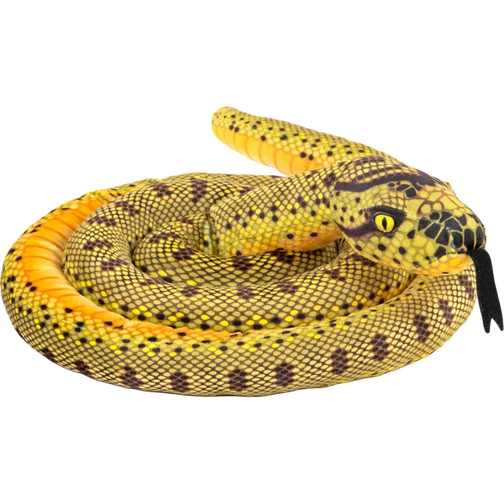 Wild Republic Plusch Anakonda, ausgestopfte Schlange mit realistischem Design, gelb, 152 cm