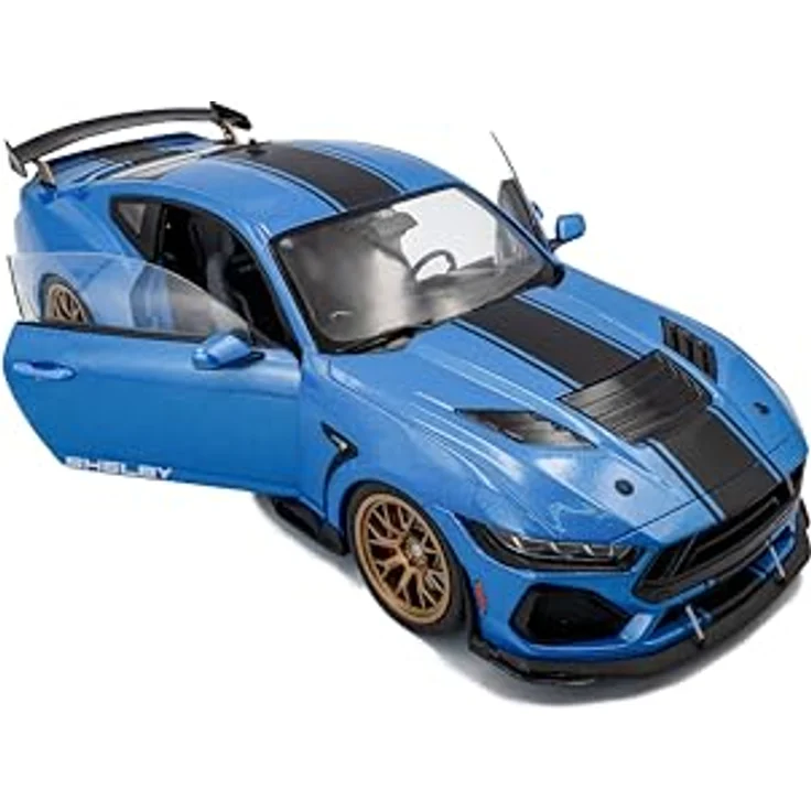 Solido 1:18 Shelby Mustang Super Snake, detailgetreues Spielzeugauto in Blau mit robustem Design – Bild 4