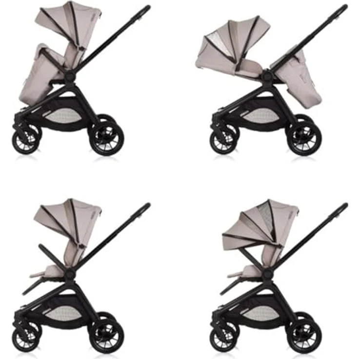 Chipolino Kombikinderwagen Magnum 3 in 1, Babywanne, Sportsitz, i-Size Babyschale, faltbar, Farbe: beige – Bild 5