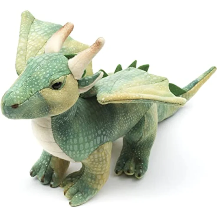 Uni-Toys - Drache grün - 26 cm (Länge) - Plüsch-Fabeltier - Plüschtier, Kuscheltier – Bild 2